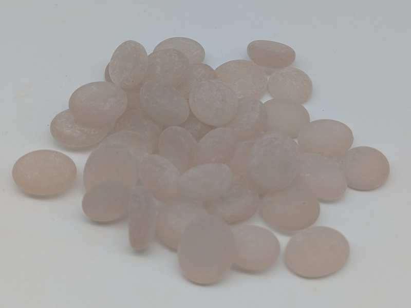 Glasnuggets rose opak gefrostet matt 15-17 mm/1 kg